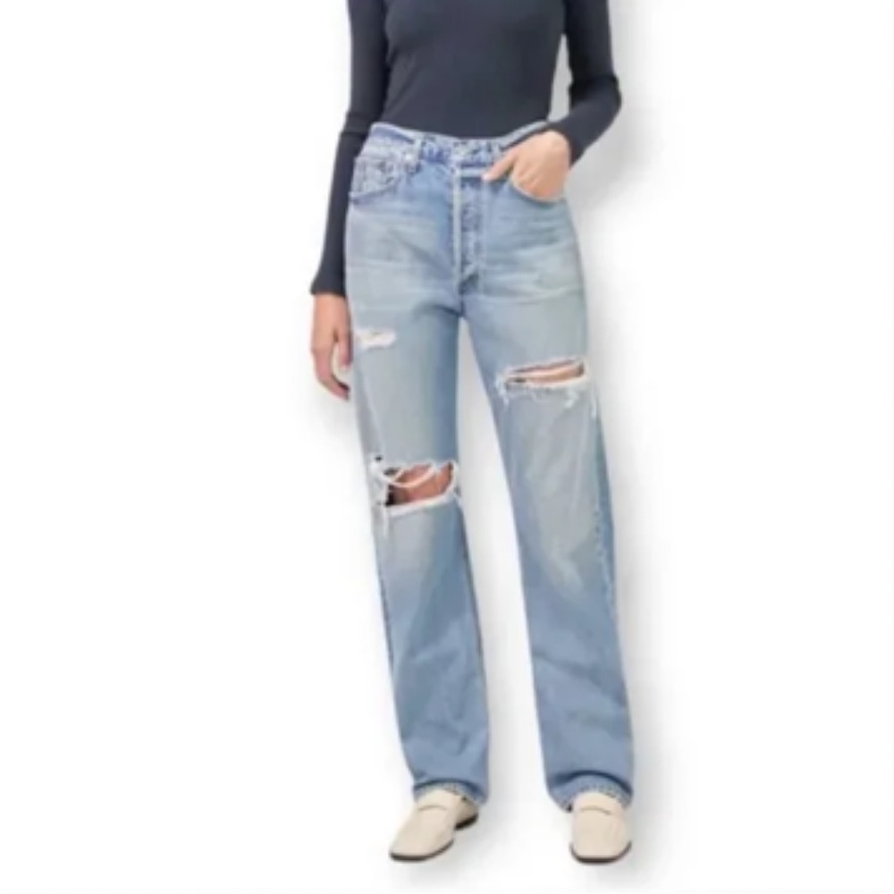Citizens of humanity Eva lightwash distressed denim jeans